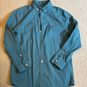 Vineyard Vines boys performance blue gingham button down